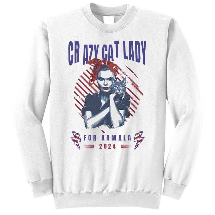 Crazy Cat Lady For Kamala 2024 Gift Sweatshirt