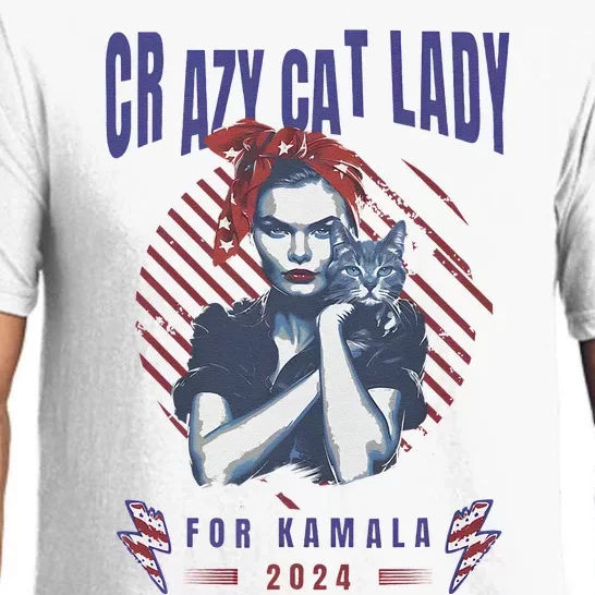 Crazy Cat Lady For Kamala 2024 Gift Pajama Set