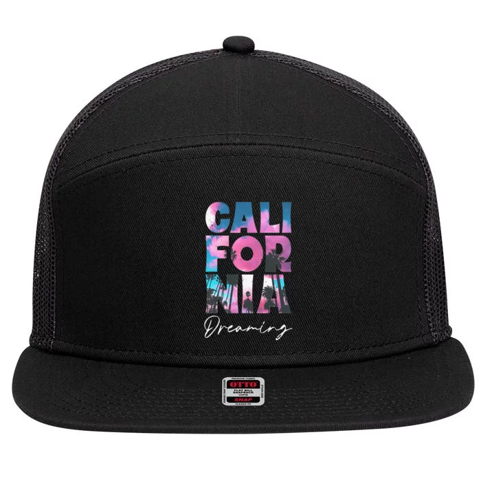 California Cali Lover Visiting California 7 Panel Mesh Trucker Snapback Hat