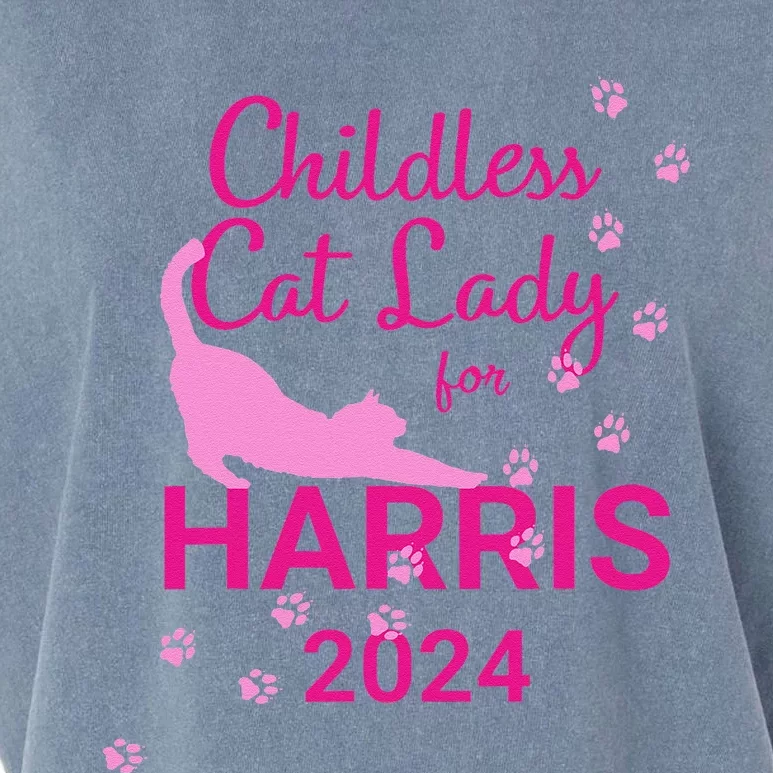 Childless Cat Lady For Harris 2024 Garment-Dyed Women's Muscle Tee