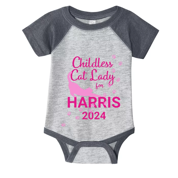 Childless Cat Lady For Harris 2024 Infant Baby Jersey Bodysuit