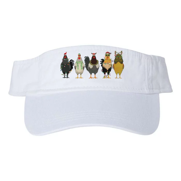 Chicken Christmas Lights Farm Animal Christmas Funny Chicken Lover Xmas Valucap Bio-Washed Visor