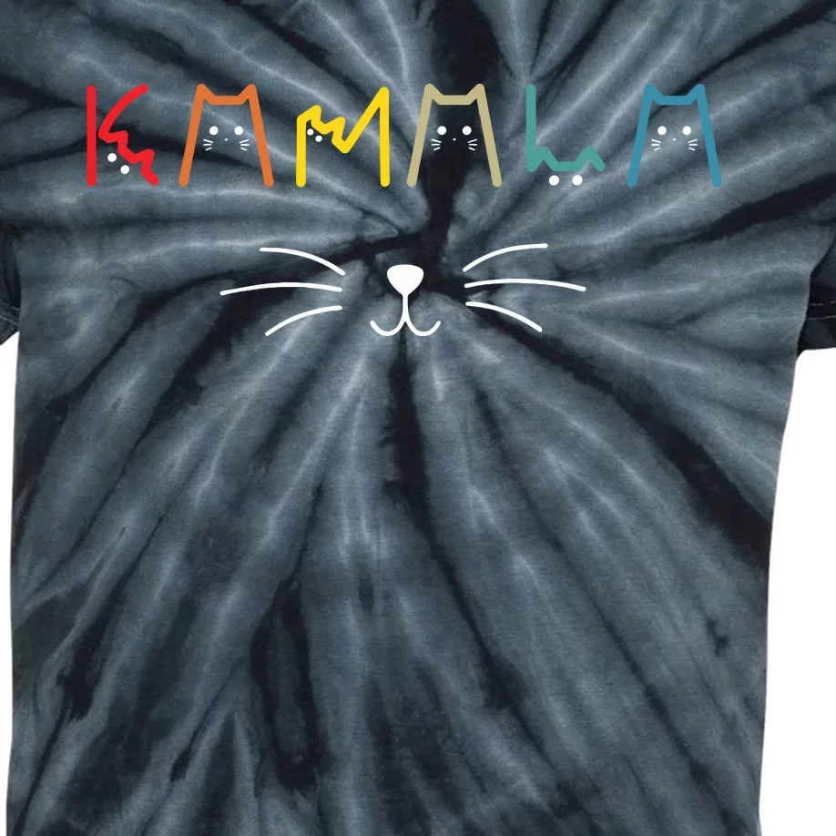 Commala Cat Lettering Positive Funny Cat Letters Kids Tie-Dye T-Shirt