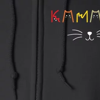 Commala Cat Lettering Positive Funny Cat Letters Full Zip Hoodie