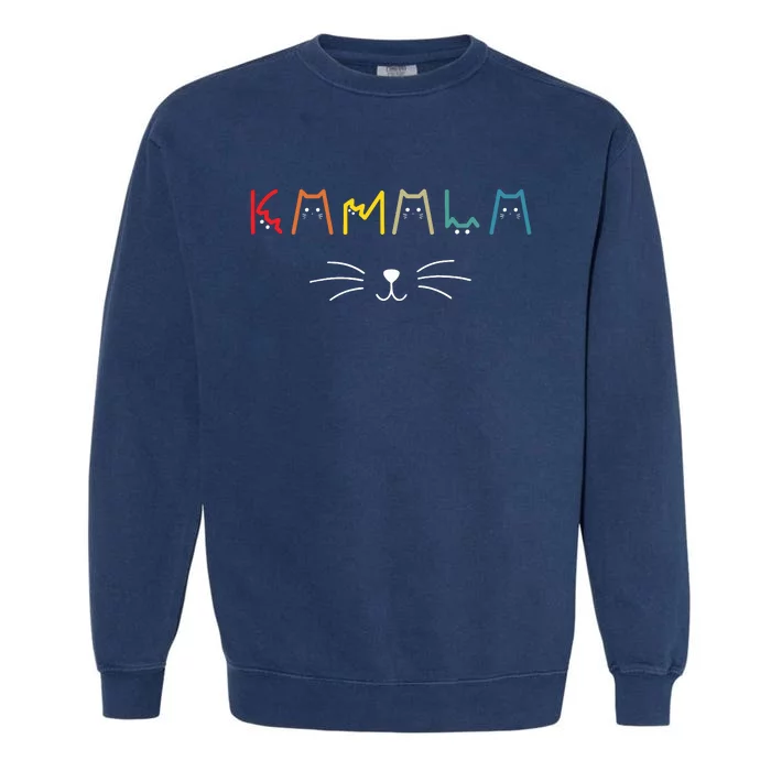 Commala Cat Lettering Positive Funny Cat Letters Garment-Dyed Sweatshirt