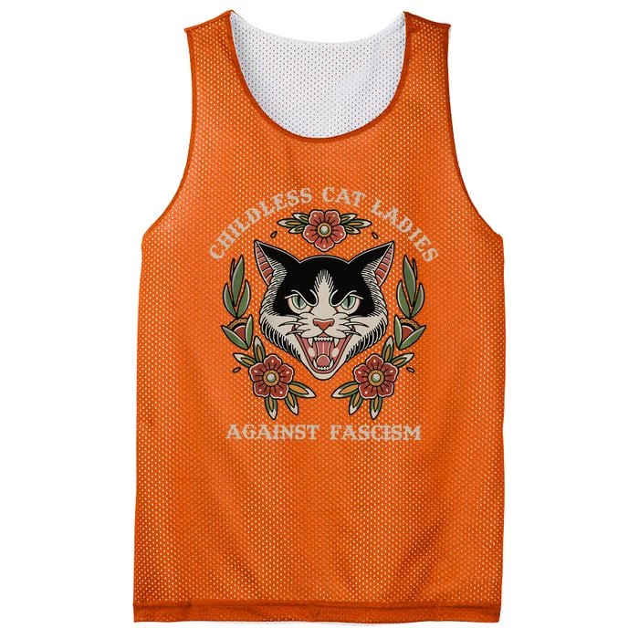 Childless Cat Ladies Flowers Cat Cat Lady Mesh Reversible Basketball Jersey Tank