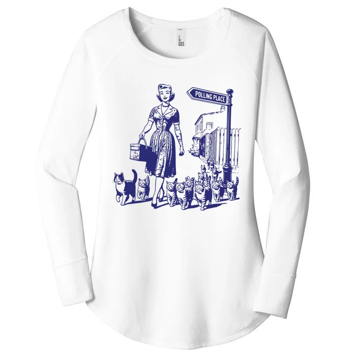 Childless Cat Lady Funny Vintage Women's Perfect Tri Tunic Long Sleeve Shirt