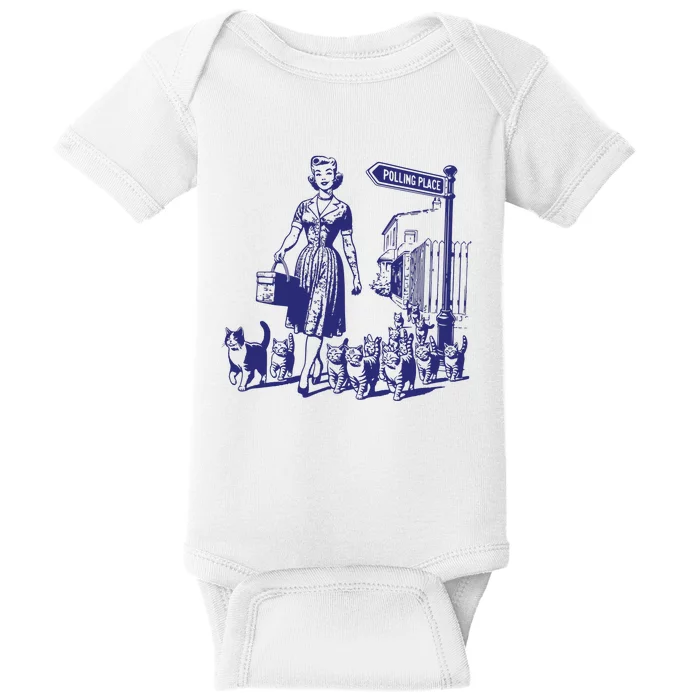 Childless Cat Lady Funny Vintage Baby Bodysuit