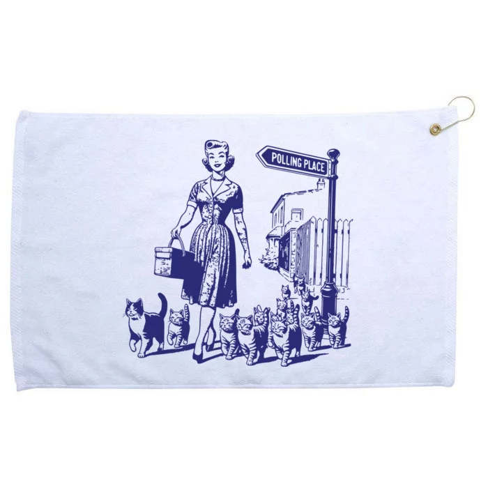 Childless Cat Lady Funny Vintage Grommeted Golf Towel