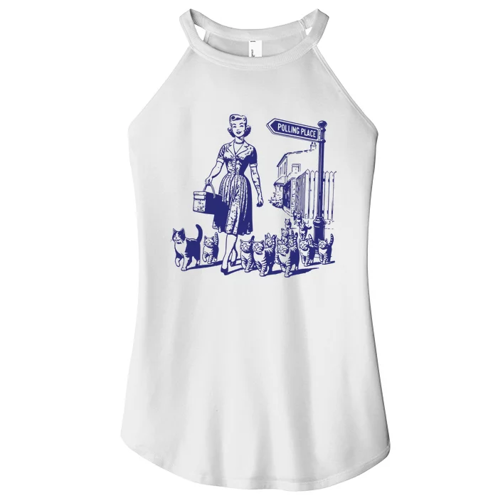 Childless Cat Lady Funny Vintage Women’s Perfect Tri Rocker Tank