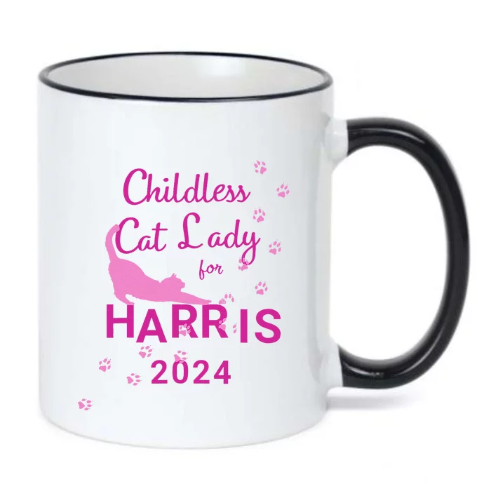 Childless Cat Lady For Harris 2024 Gift Black Color Changing Mug