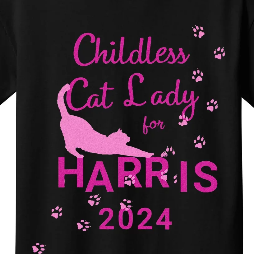 Childless Cat Lady For Harris 2024 Gift Kids T-Shirt