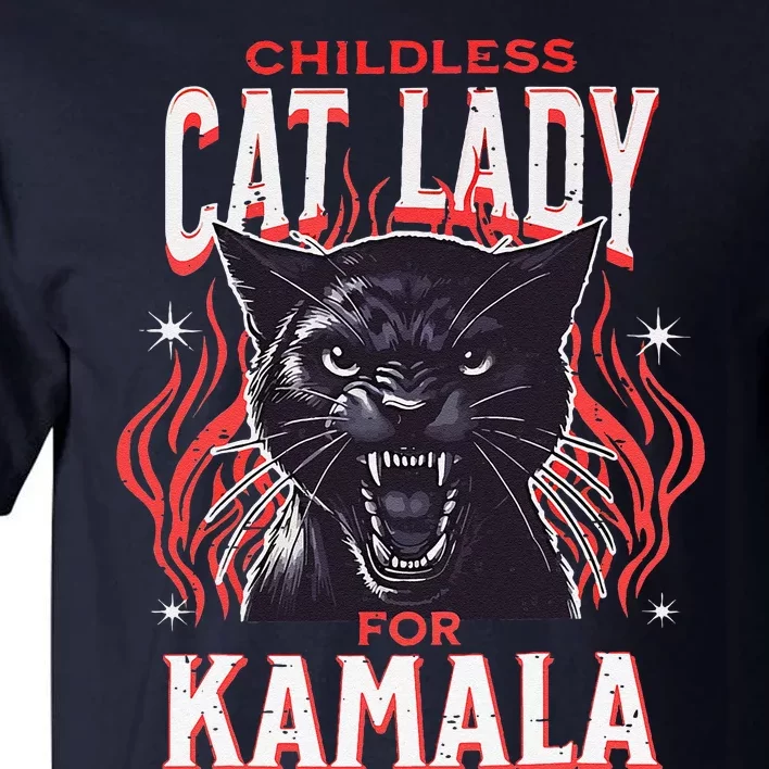 Childless Cat Lady For Kamala Harris 2024 President Election Tall T-Shirt