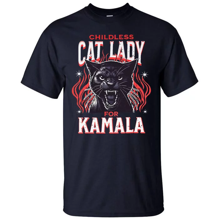 Childless Cat Lady For Kamala Harris 2024 President Election Tall T-Shirt