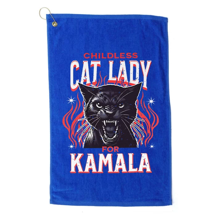 Childless Cat Lady For Kamala Harris 2024 President Election Platinum Collection Golf Towel