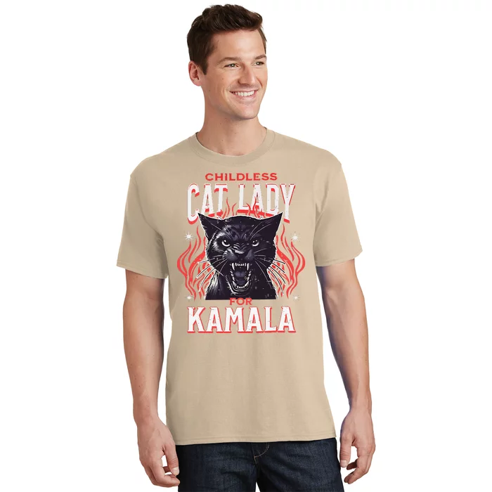 Childless Cat Lady For Kamala Harris 2024 President Election T-Shirt