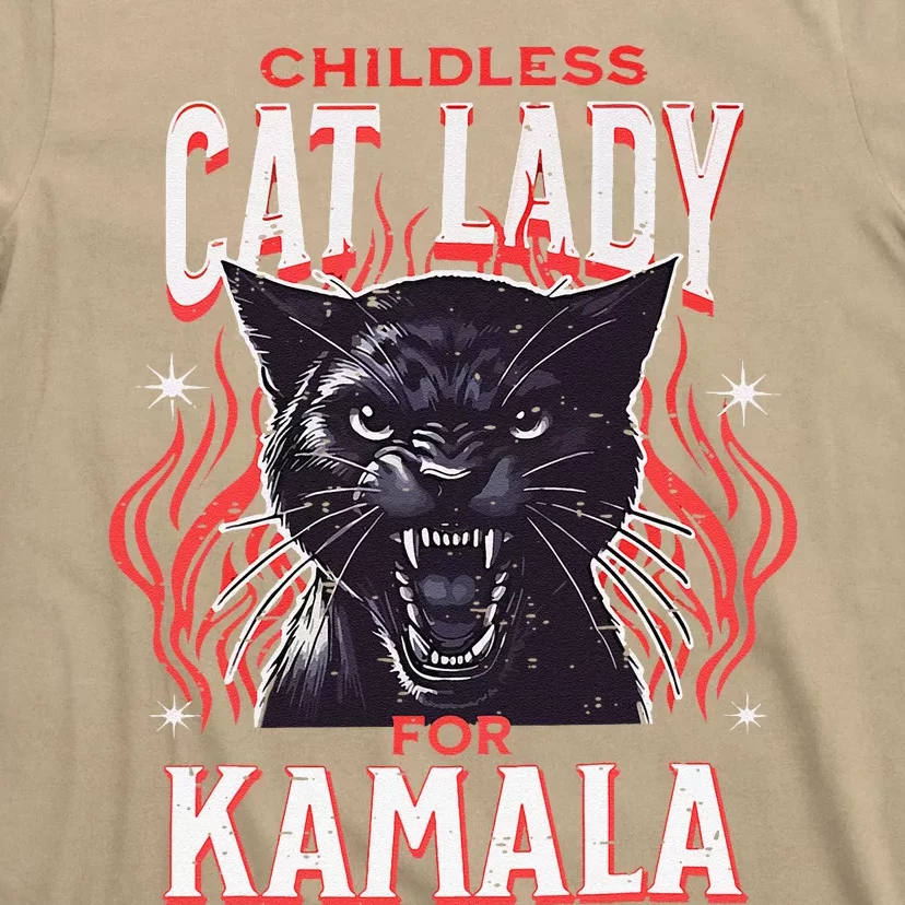 Childless Cat Lady For Kamala Harris 2024 President Election T-Shirt