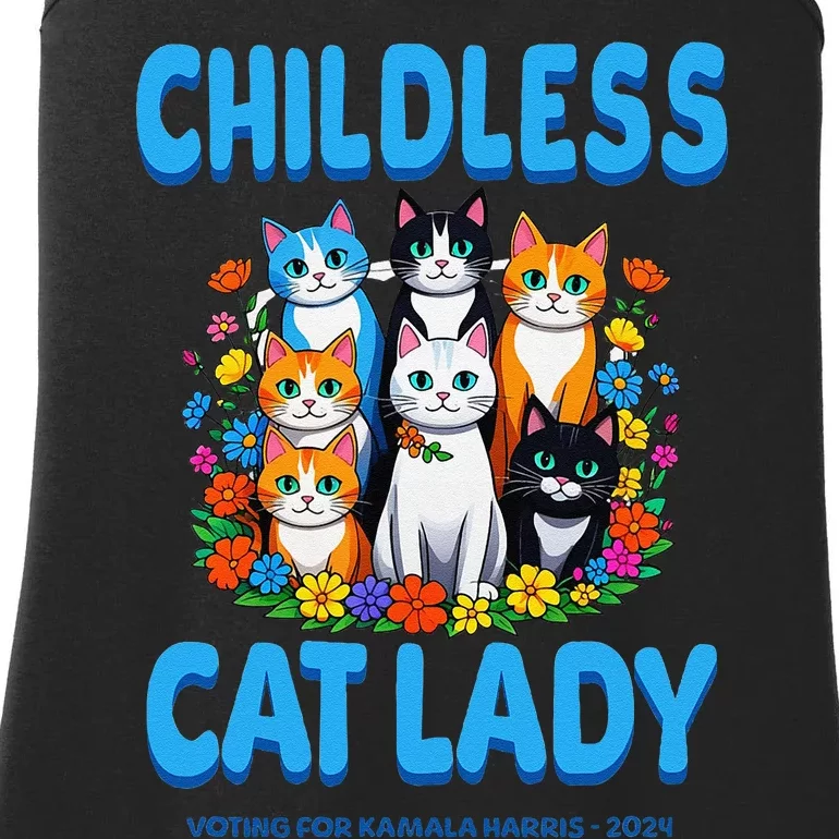 Childless Cat Lady For Kamala Harris President 2024 Campaign Ladies Essential Tank