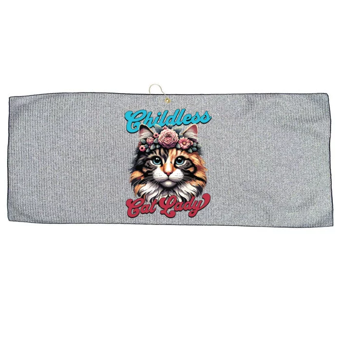 Childless Cat Lady Funny Cat Lover Large Microfiber Waffle Golf Towel