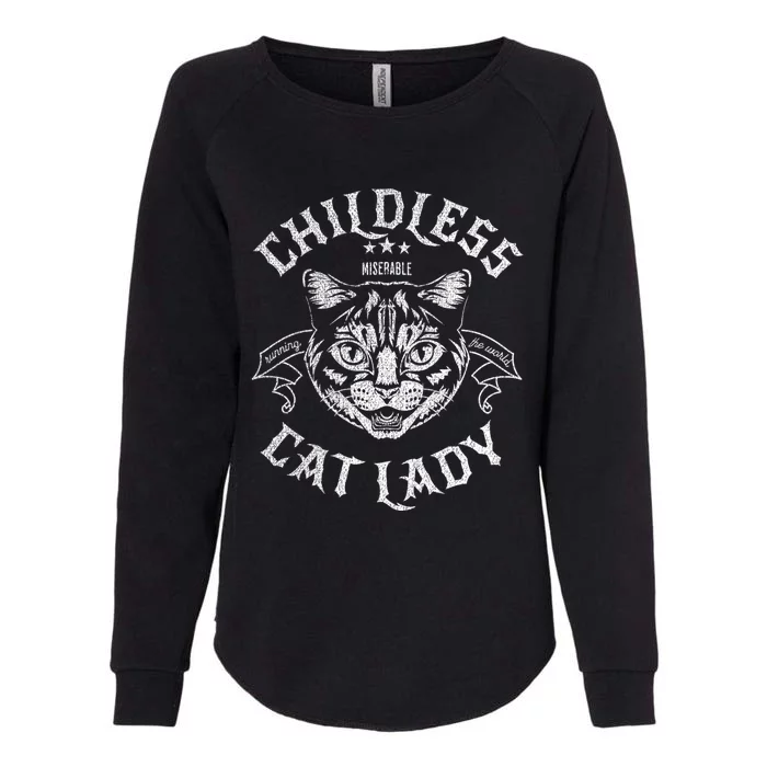 Childless Cat Lady Feminist Voting Ladies Is Voting Kamala Womens California Wash Sweatshirt