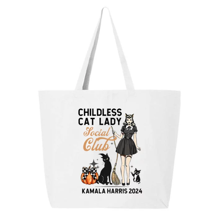 Childless Cat Lady Vote Halloween Witches Feminist Kamala 25L Jumbo Tote