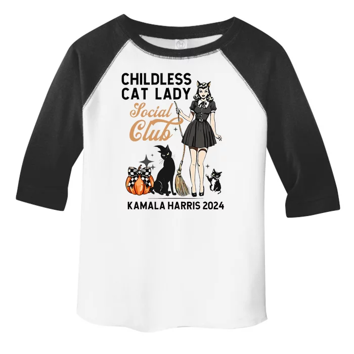 Childless Cat Lady Vote Halloween Witches Feminist Kamala Toddler Fine Jersey T-Shirt