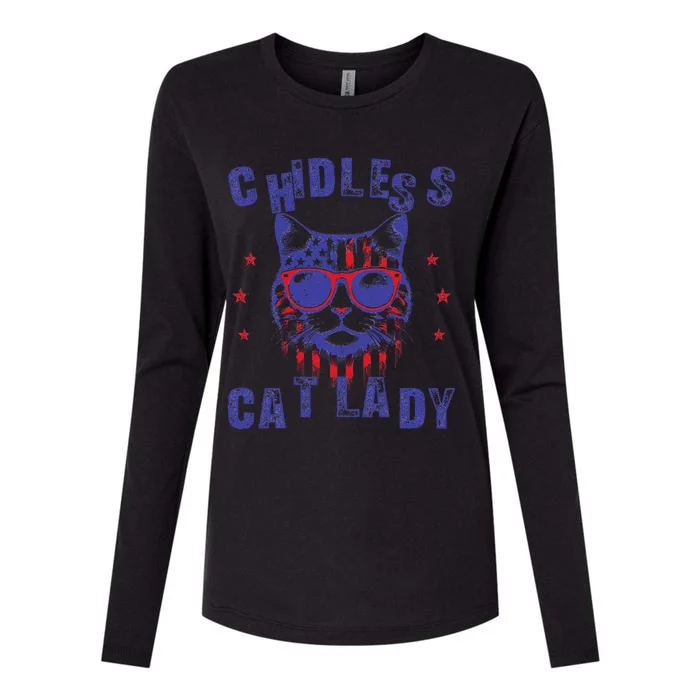 Childless Cat Ladies For Kamala Harris 2024 Election Vintage Womens Cotton Relaxed Long Sleeve T-Shirt