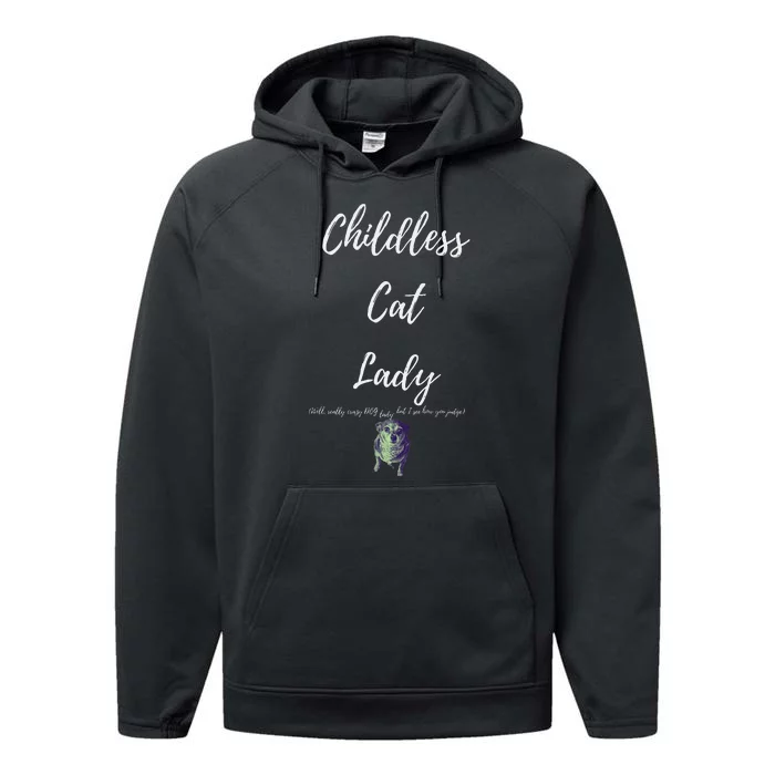 Childless Cat Lady Performance Fleece Hoodie