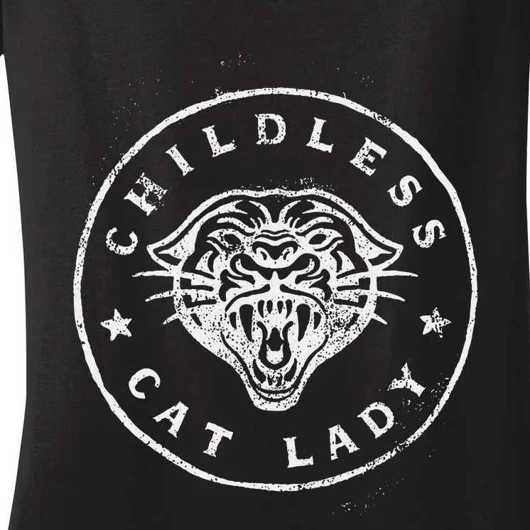 Childless Cat Lady Gift Women's V-Neck T-Shirt