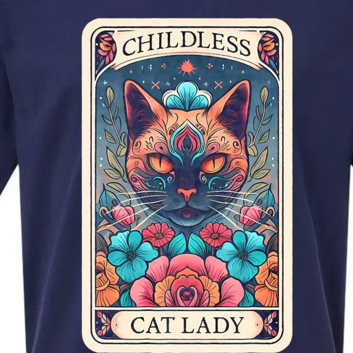 Childless Cat Lady Tarot Card Sueded Cloud Jersey T-Shirt