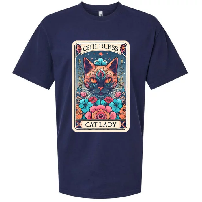 Childless Cat Lady Tarot Card Sueded Cloud Jersey T-Shirt