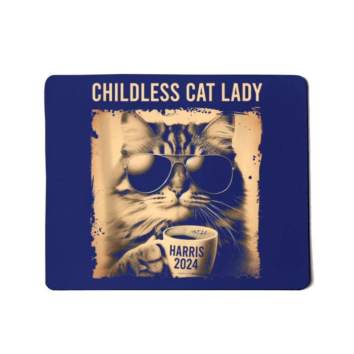 Childless Cat Lady Vintage Coffee Cat Mousepad