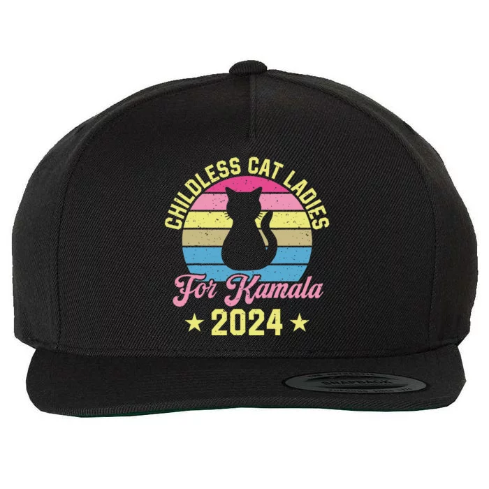 Childless Cat Ladies For Kamala 2024 Wool Snapback Cap