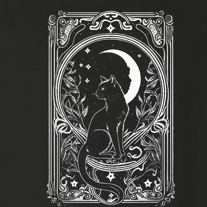 Cute Cat Lover Moon Tarot Card Cat Tarot Card Crescet Moon Toddler Long Sleeve Shirt