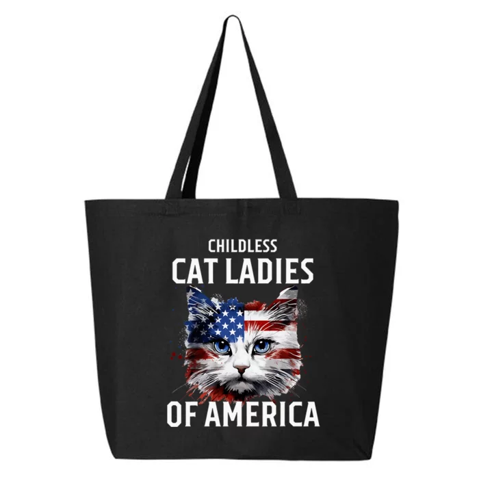 Childless Cat Lady Of America Kamala Harris 2024 Us Flag 25L Jumbo Tote