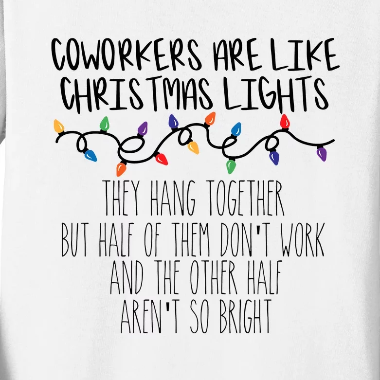 Coworkers Christmas Lights Sarcastic Kids Long Sleeve Shirt