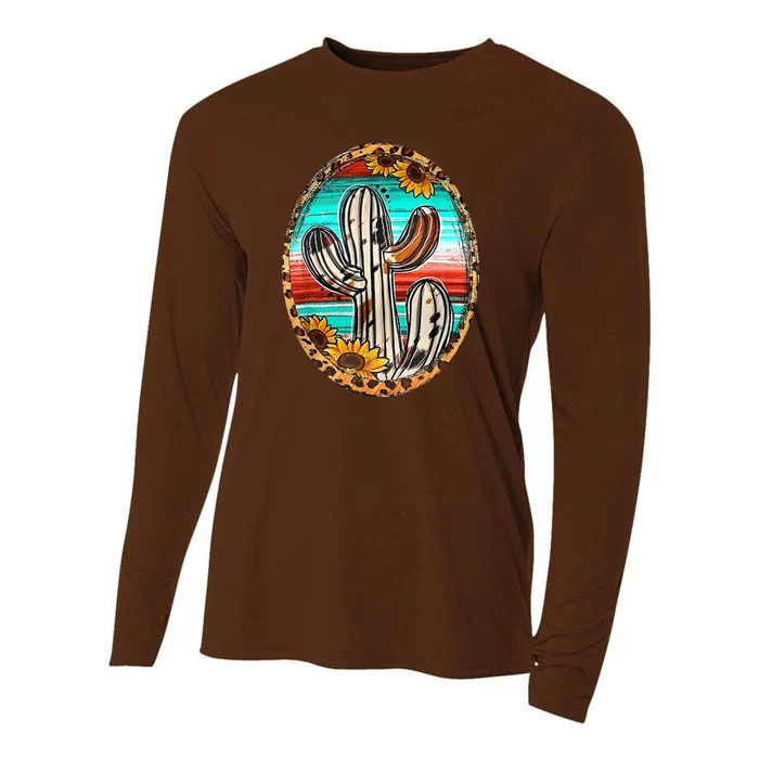 Cowhide Cactus Leopard Cow Cooling Performance Long Sleeve Crew