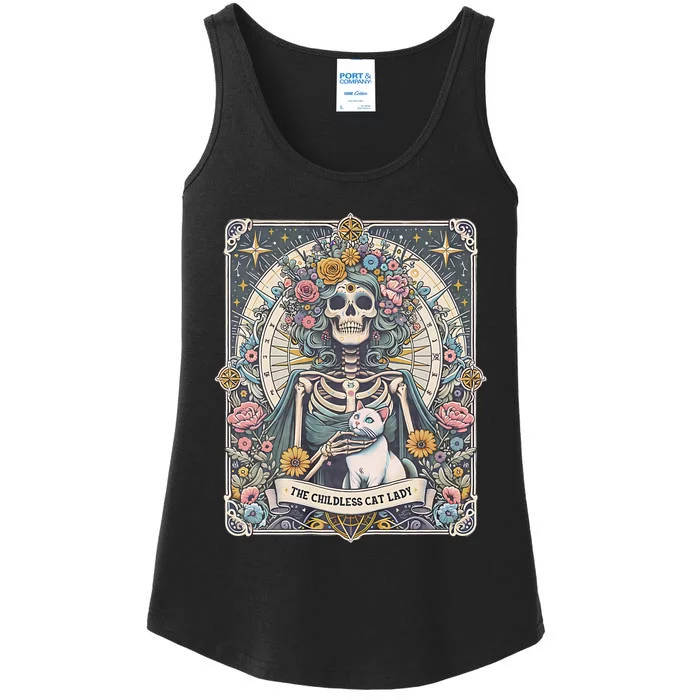 Childless Cat Lady Tarot Card Ladies Essential Tank