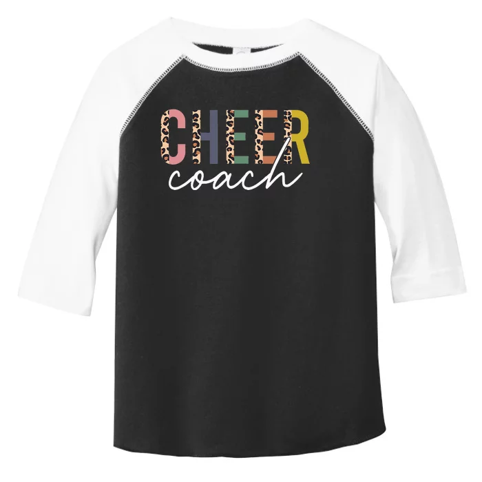 Cheer Coach Leopard Cheerleading Props Cute Cheer For Coach Toddler Fine Jersey T-Shirt