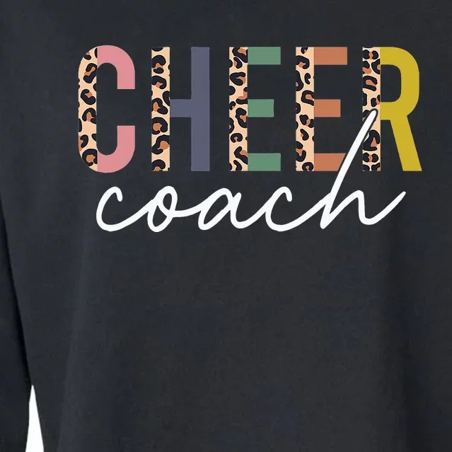 Cheer Coach Leopard Cheerleading Props Cute Cheer For Coach Cropped Pullover Crew