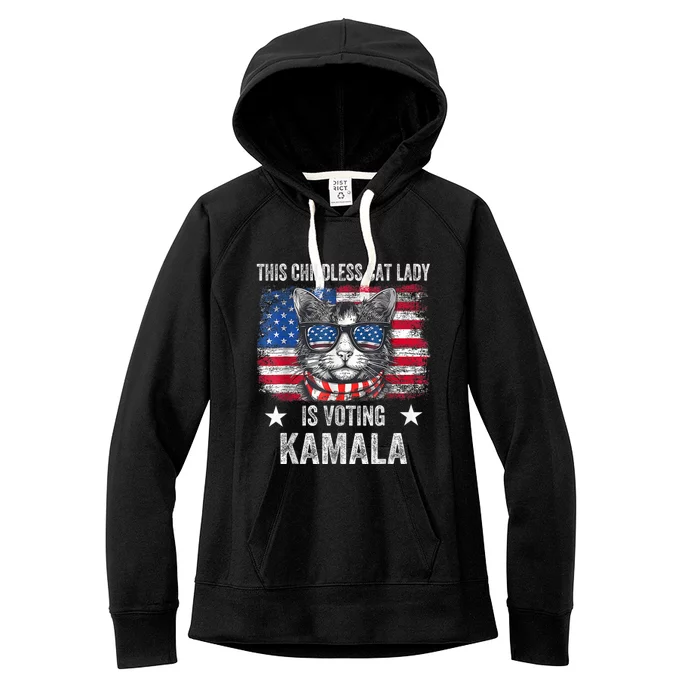 Childless Cat Lady 2024 Women's Fleece Hoodie