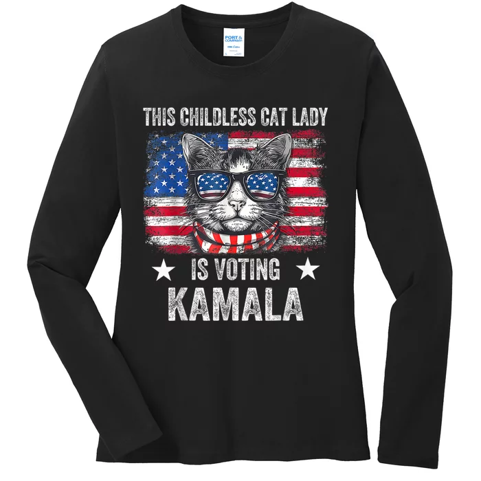 Childless Cat Lady 2024 Ladies Long Sleeve Shirt