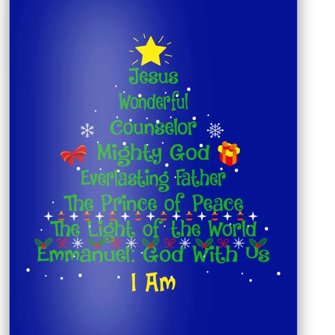 Christian Christmas Lover Bible Names Of Jesus Tree Xmas Gift Poster