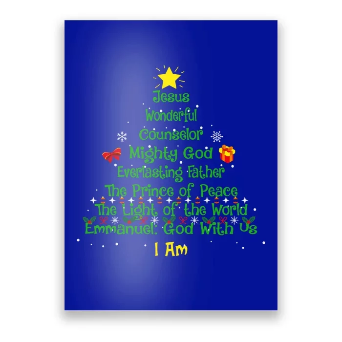 Christian Christmas Lover Bible Names Of Jesus Tree Xmas Gift Poster