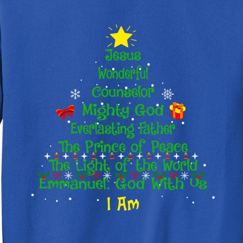 Christian Christmas Lover Bible Names Of Jesus Tree Xmas Gift Tall Sweatshirt