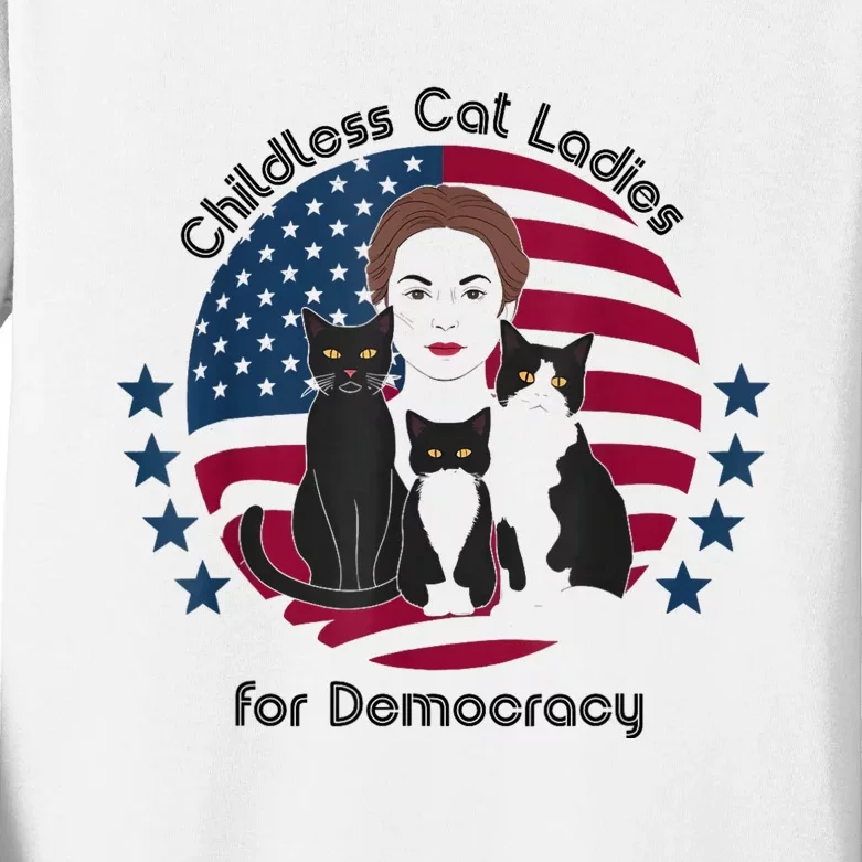 Childless Cat Ladies For Democracy Kids Long Sleeve Shirt