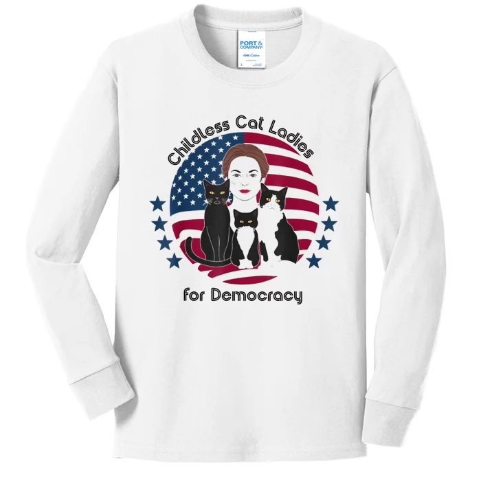 Childless Cat Ladies For Democracy Kids Long Sleeve Shirt