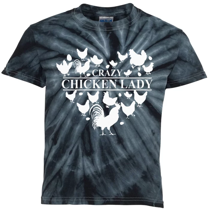 Crazy Chicken Lady Kids Tie-Dye T-Shirt