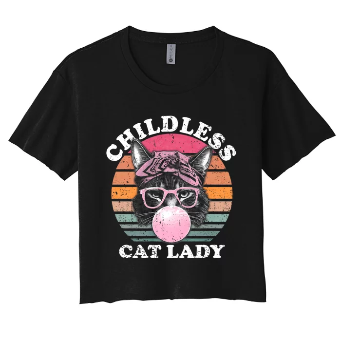 Childless Cat Lady 2024 For President Women's Crop Top Tee