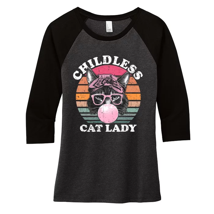 Childless Cat Lady 2024 For President Women's Tri-Blend 3/4-Sleeve Raglan Shirt